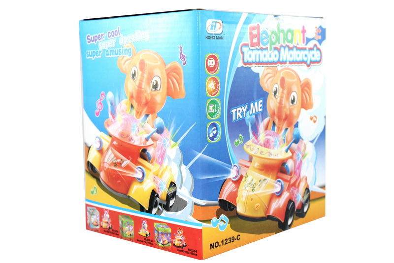 Elefante con Go Kart